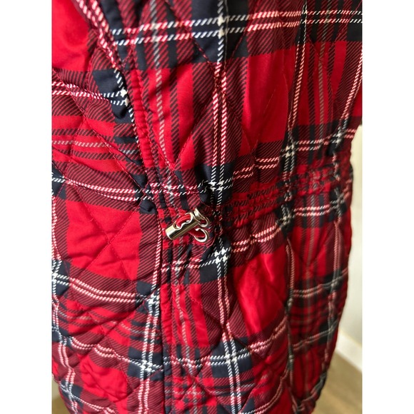 Croft & Barrow Red Plaid Quilted Puffer Vest Size Large Women's - Picture 4 of 7